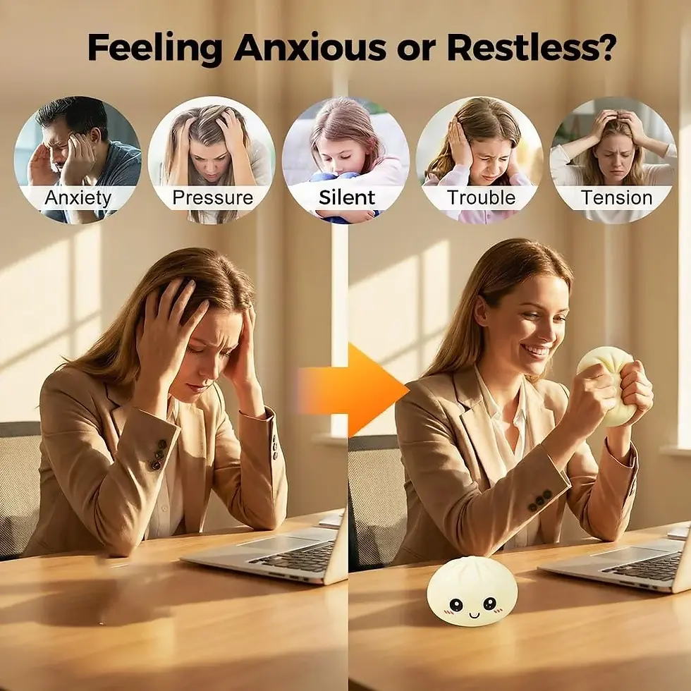 Thumbnail: Dumpling Squishy Stress Ball Sensory Fidget Toy with Steamer