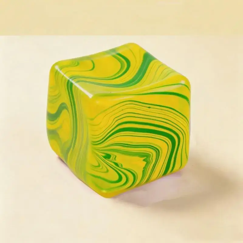 Thumbnail: Green and yellow marbled swirl ice cube squishy