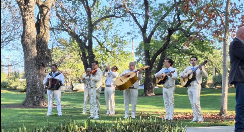 Mariachi group performing outdoors at Bay Area event