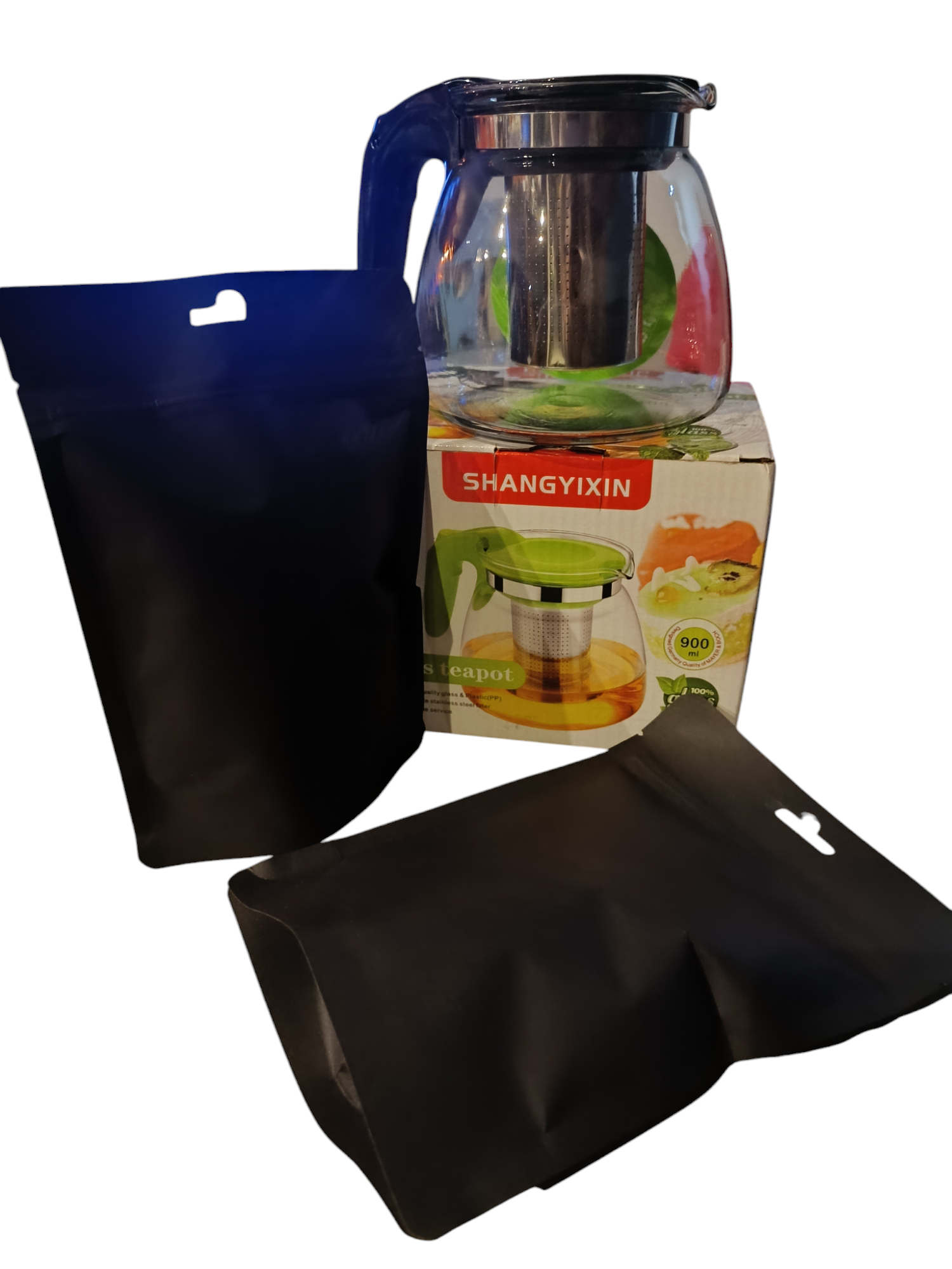 Kit tetera infusor de te (hojas de cacao)