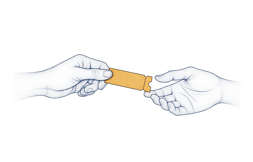 Des mains avec un billet