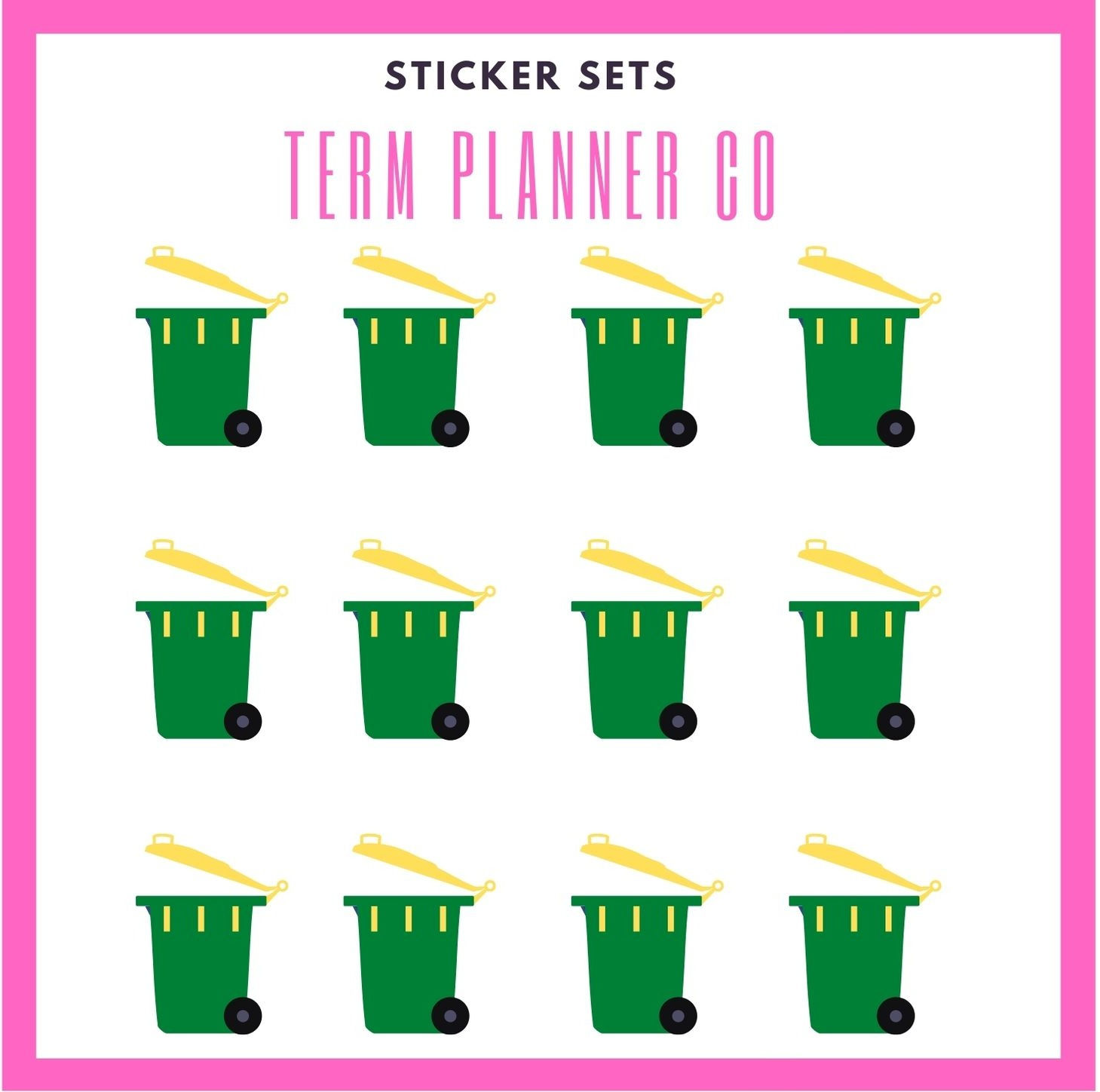 Yellow Lid Bin - Stickers