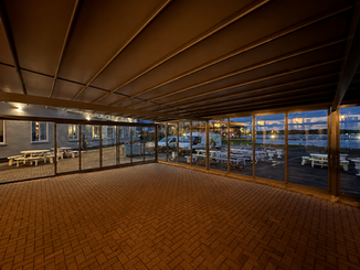 large dining space created by pergola