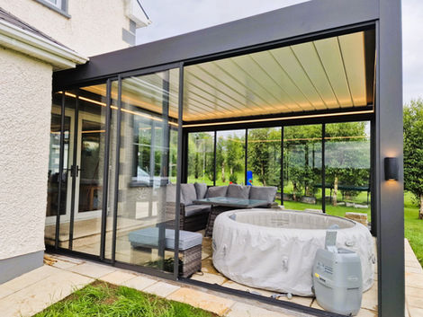 Luxury Smart Pergola in Ireland with LED Lighting and Motorized Somfy Control