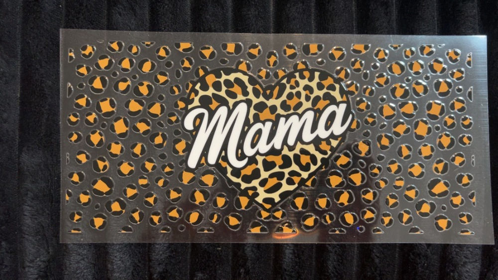 #67 mama in white- cheetah heart
