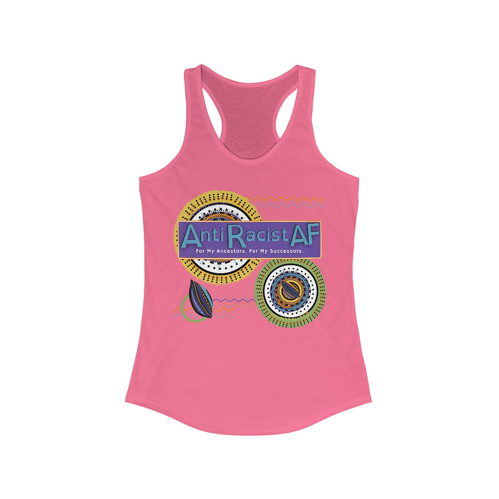 Thumbnail: AntiRAcistAF Logo Curvy Racerback Tank