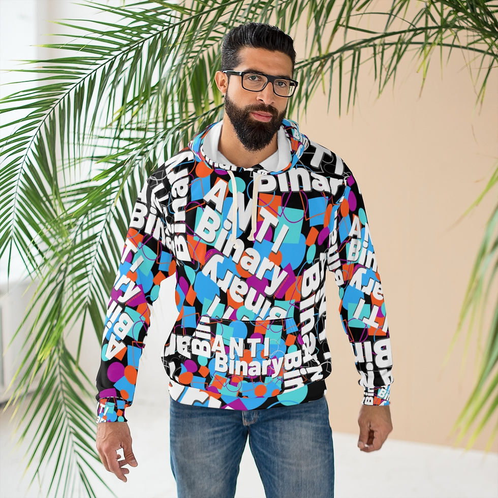 Thumbnail: Anti-Binary Full Print Adult Hoodie