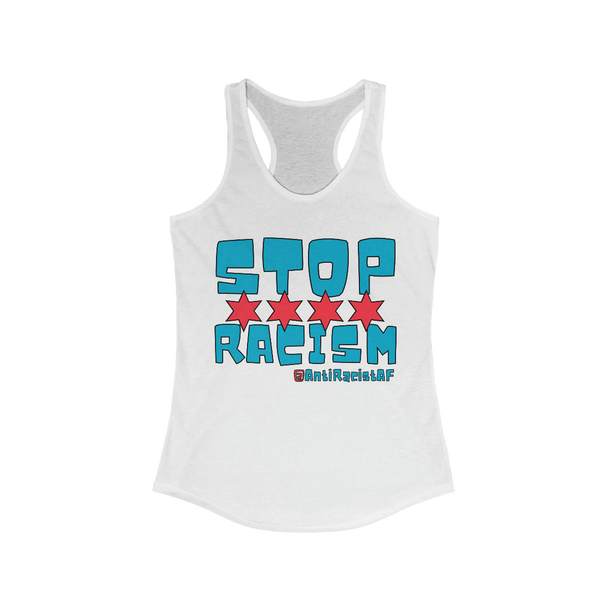 Stop Racism Curvy Racerback Tank 