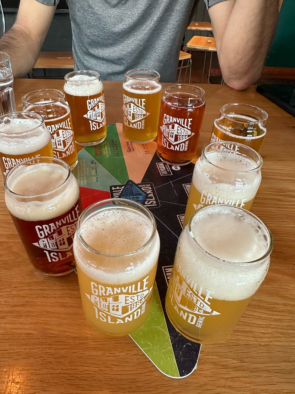 copos de cervejas da granville island brewing