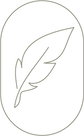 logomarca com elemento gráfico em formato de pena