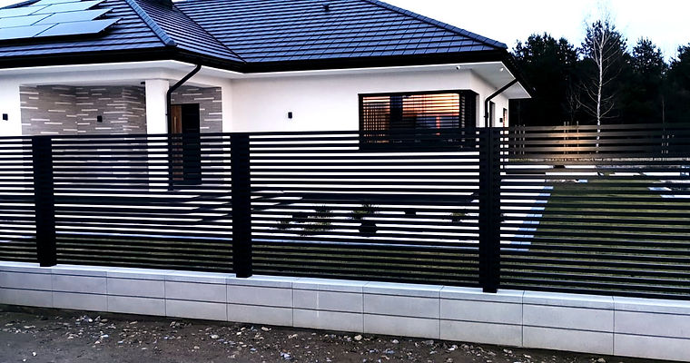 LI+ Line-Zaun aus Aluminium mit dünnen Alu-Leisten