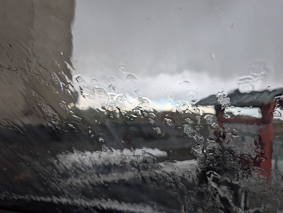 There were still solid bits falling from time to time after I got to the van.