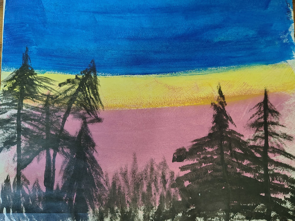 Happy Bob Ross Trees by Stephanie C. Weaver