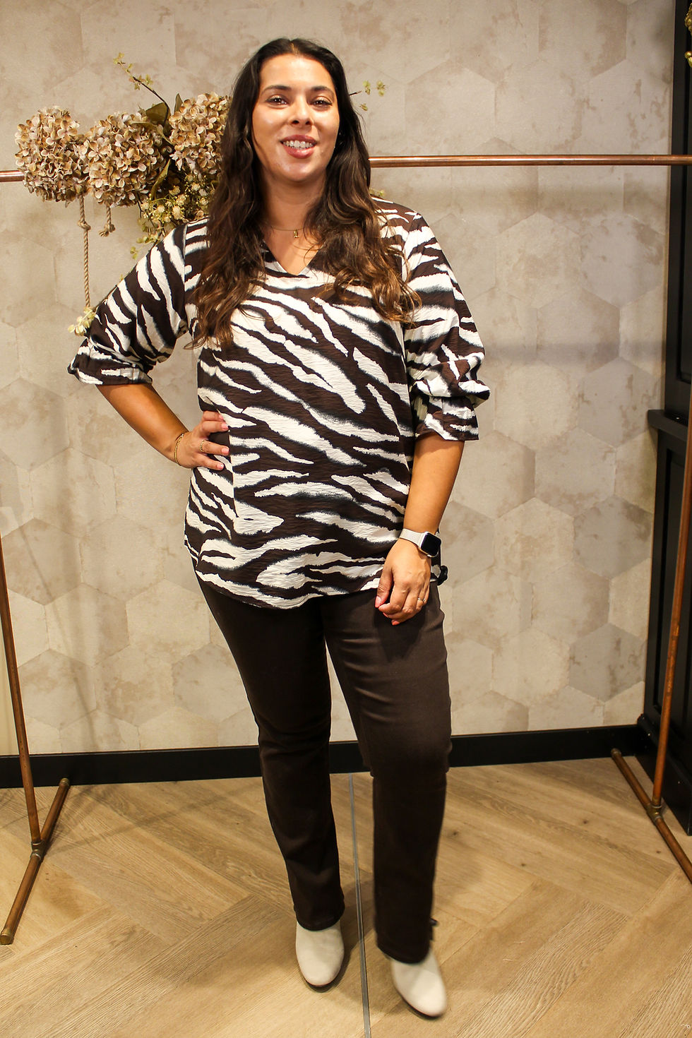 Thumbnail: Kaffe Curvre jeans Bree coffee bean