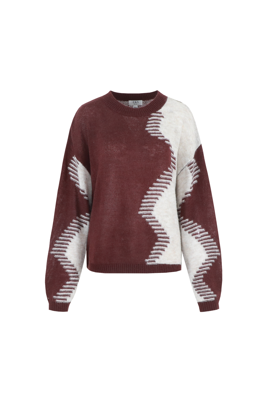 C&S pullover Karly Amarone Cabernet/zand