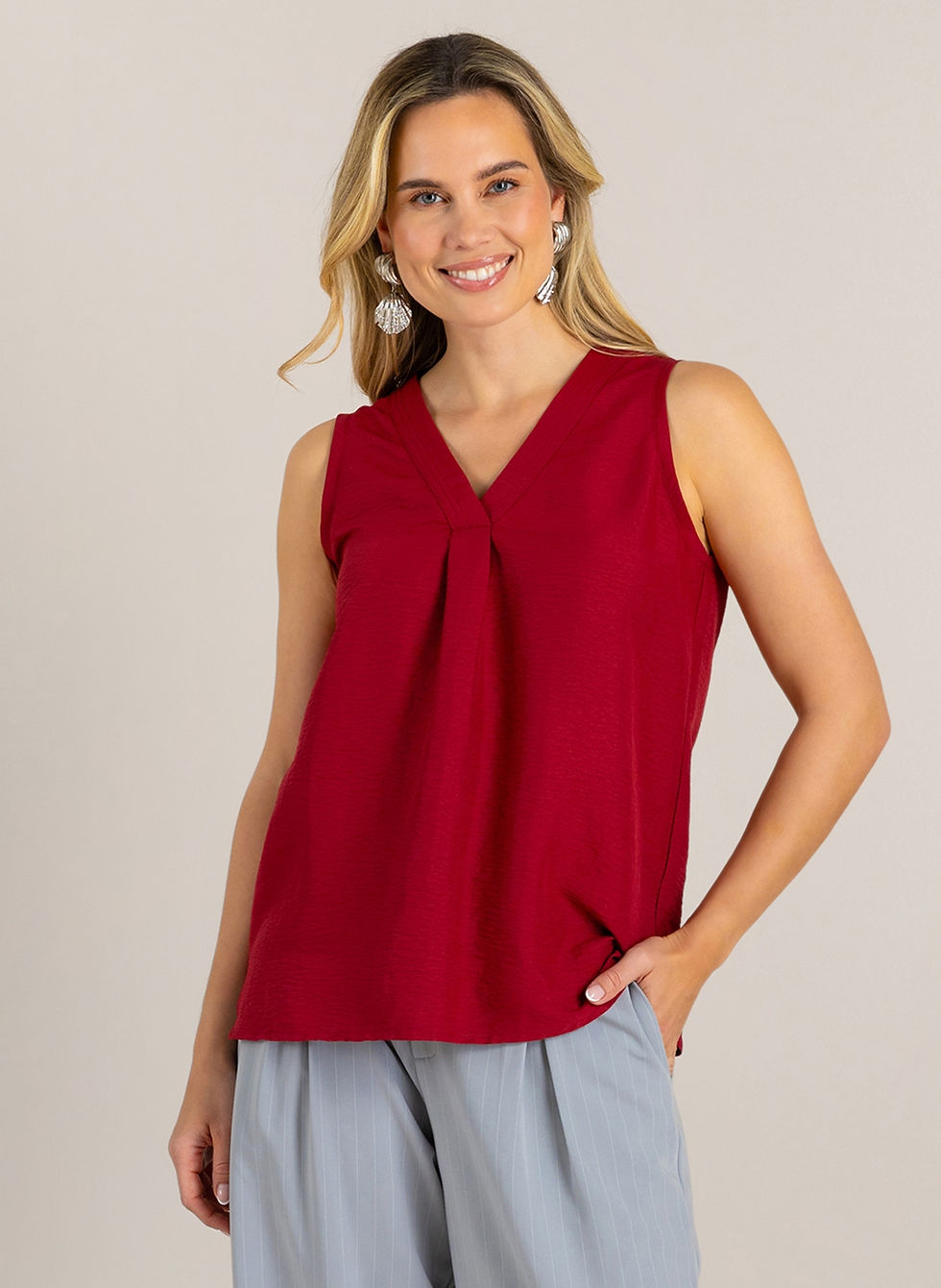 Thumbnail: IVY Beau top Geneva stone red