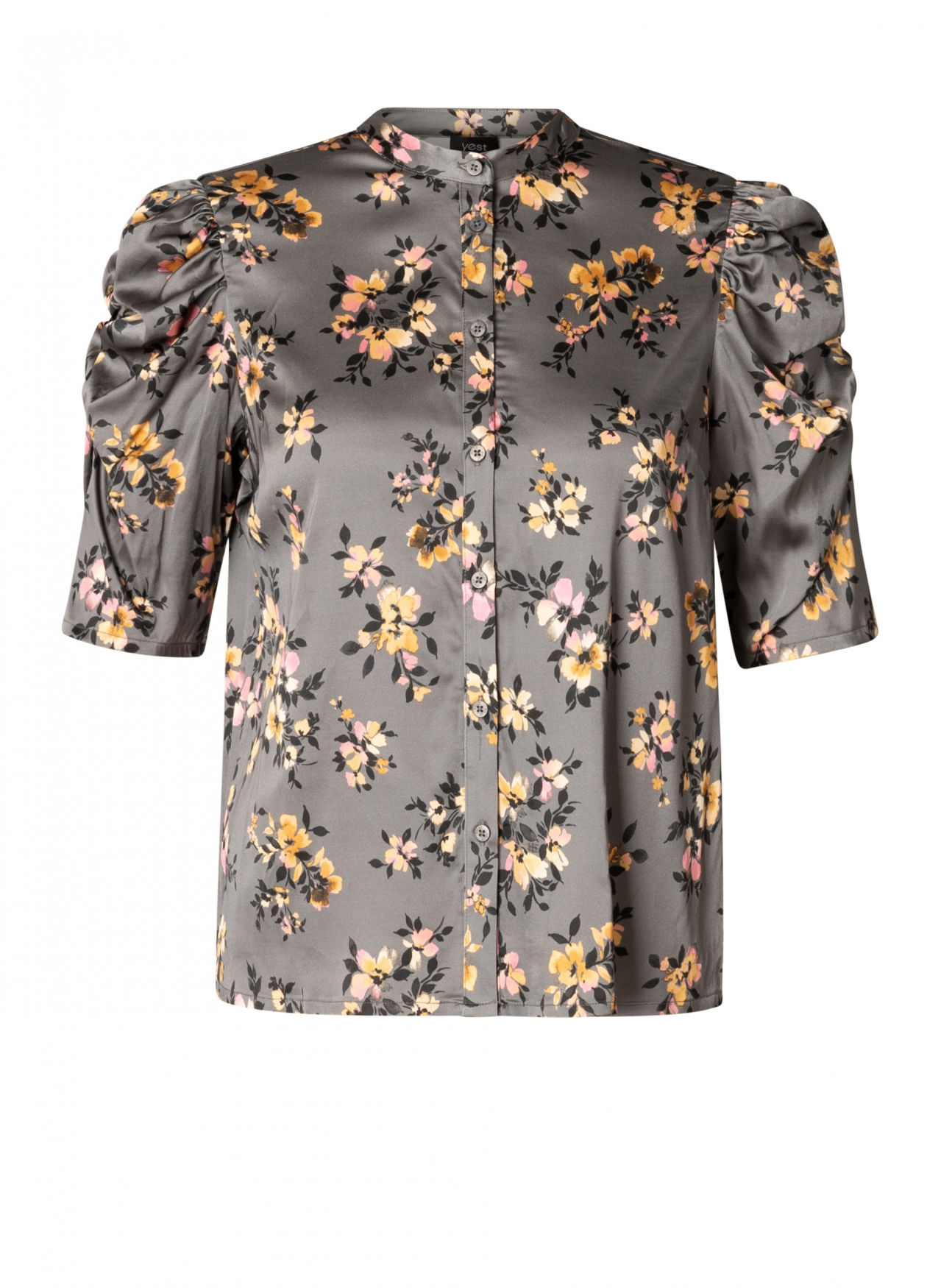 Yest blouse Betsy staalgrijs/multi-colour