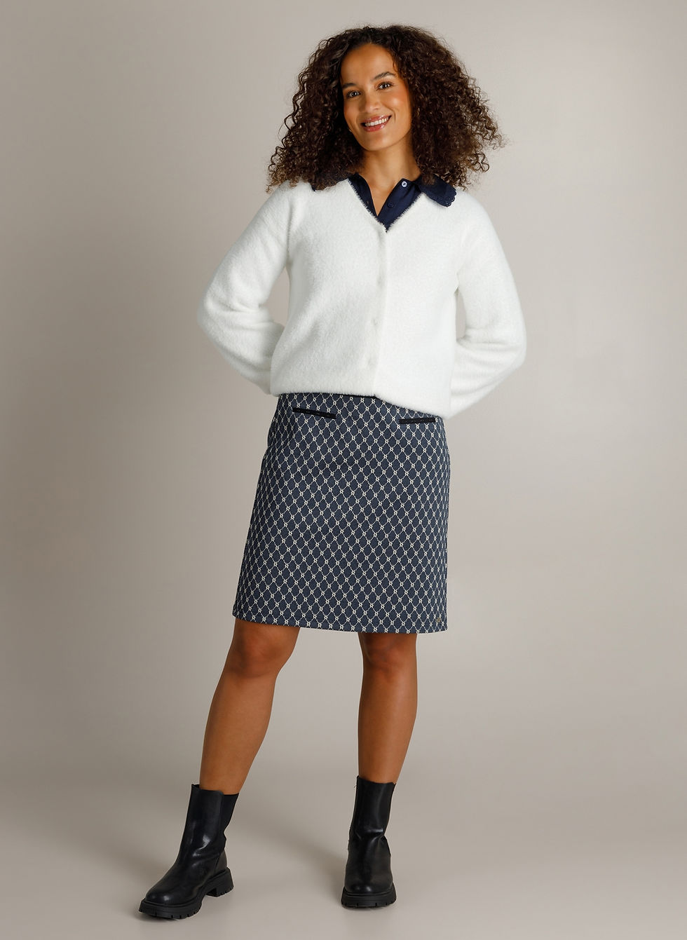 Thumbnail: IVY Beau rok Hillary dark blue/multi-colour