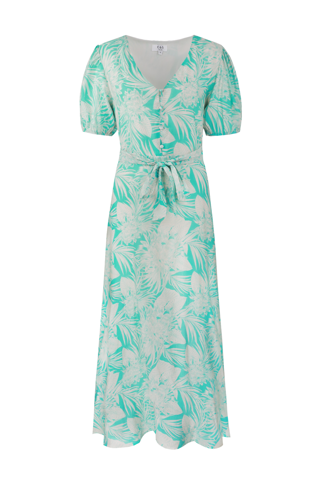 C&S jurk Lorca zand/pool blue