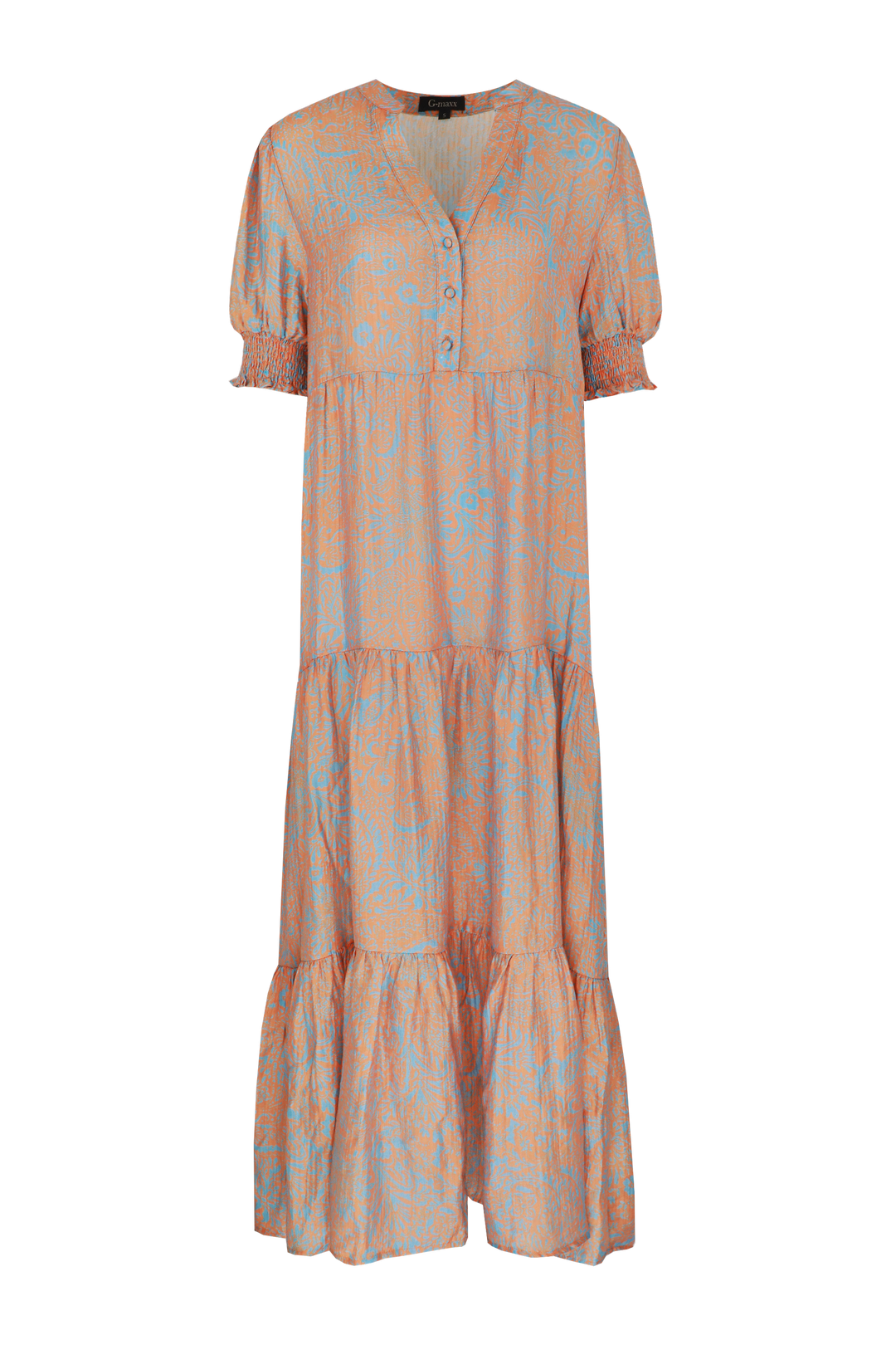 G-maxx jurk Colette chambray blauw/mango