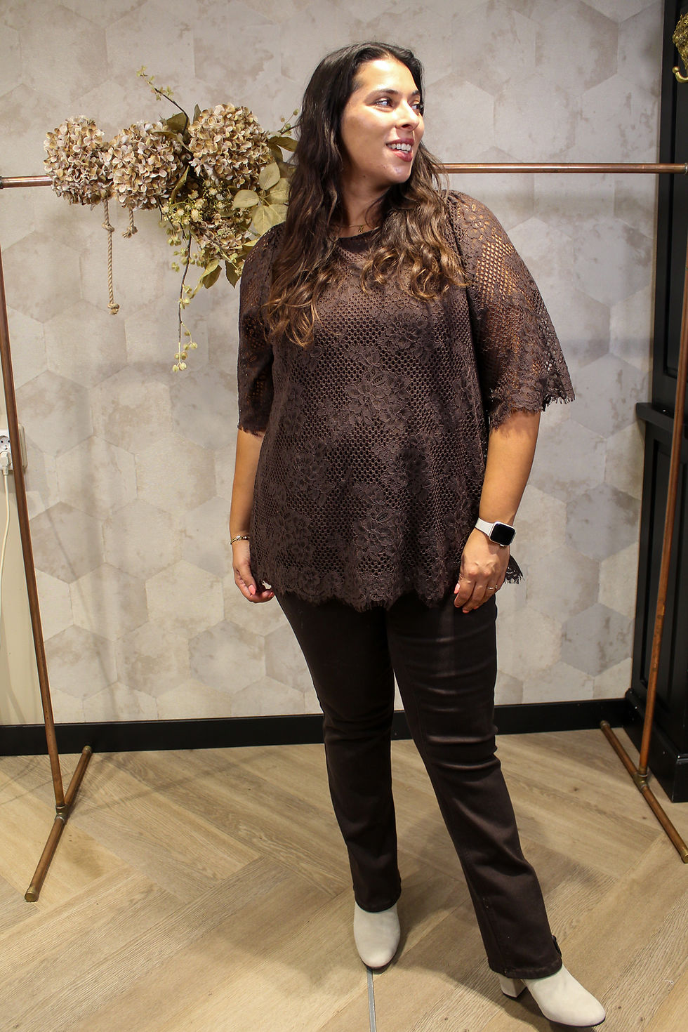 Thumbnail: Kaffe Curve blouse Carley coffee bean