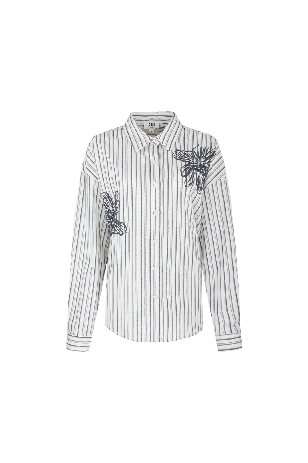 C&S blouse Lonneke offwhite/licht camel