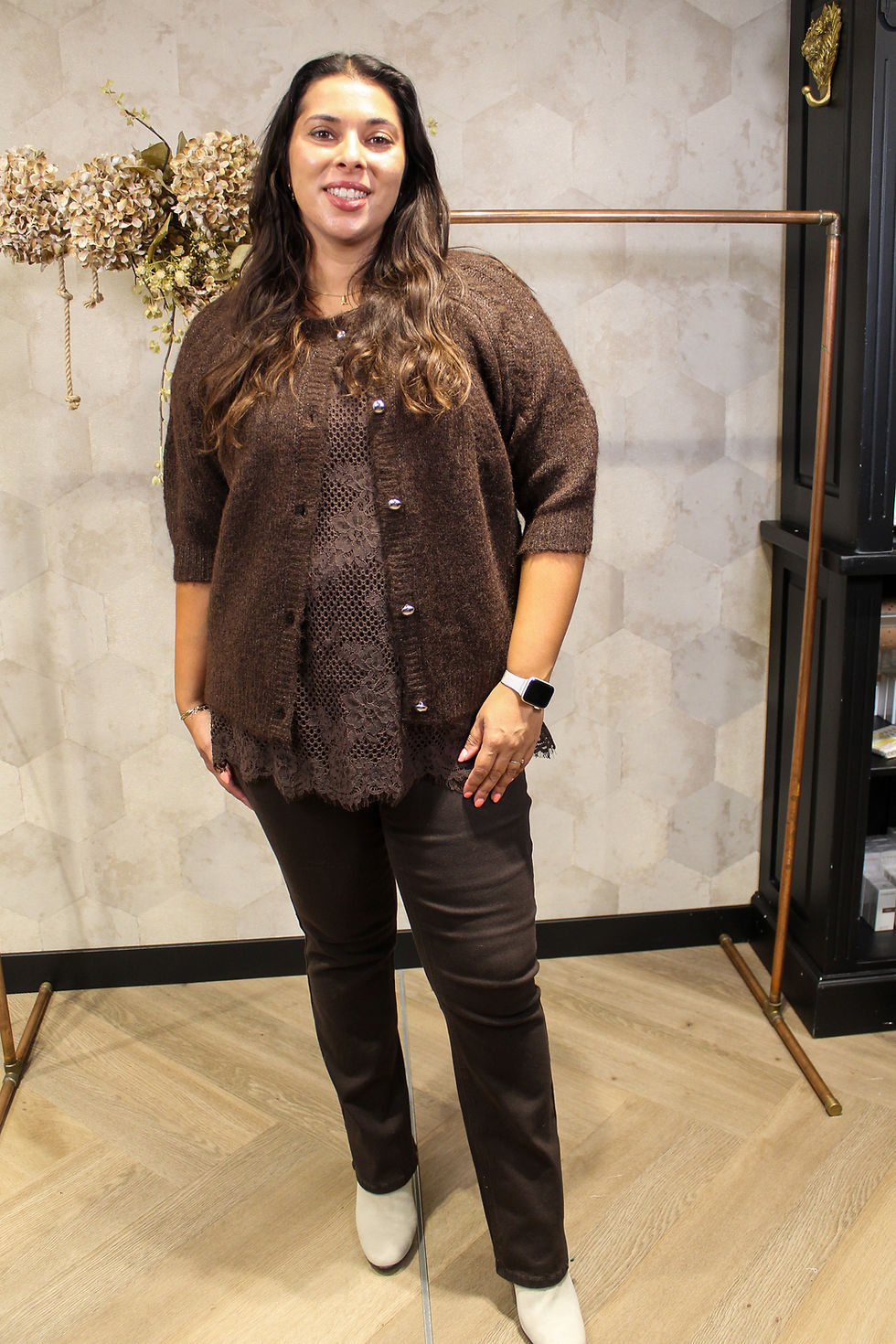 Thumbnail: Kaffe Curve blouse Carley coffee bean