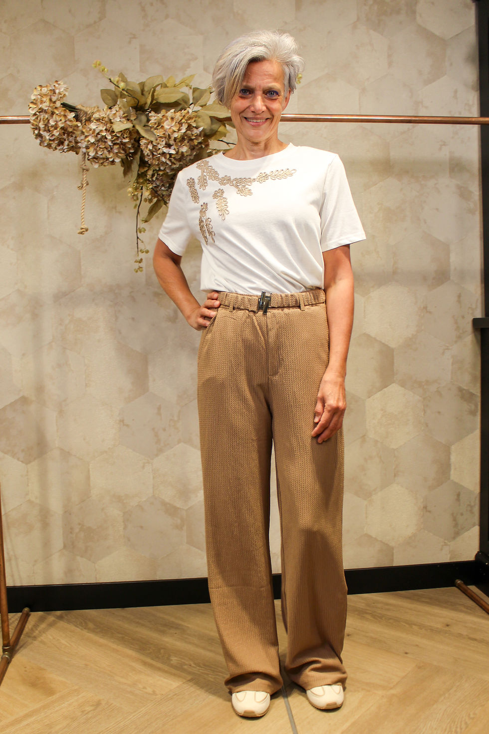 Thumbnail: C&S T-shirt Tika offwhite/latte