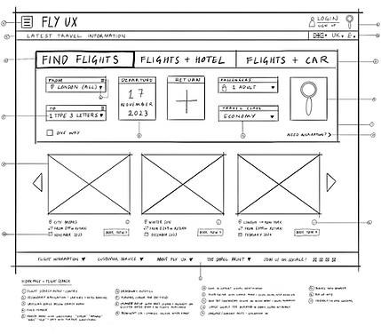 Homepage Screen Wireframe