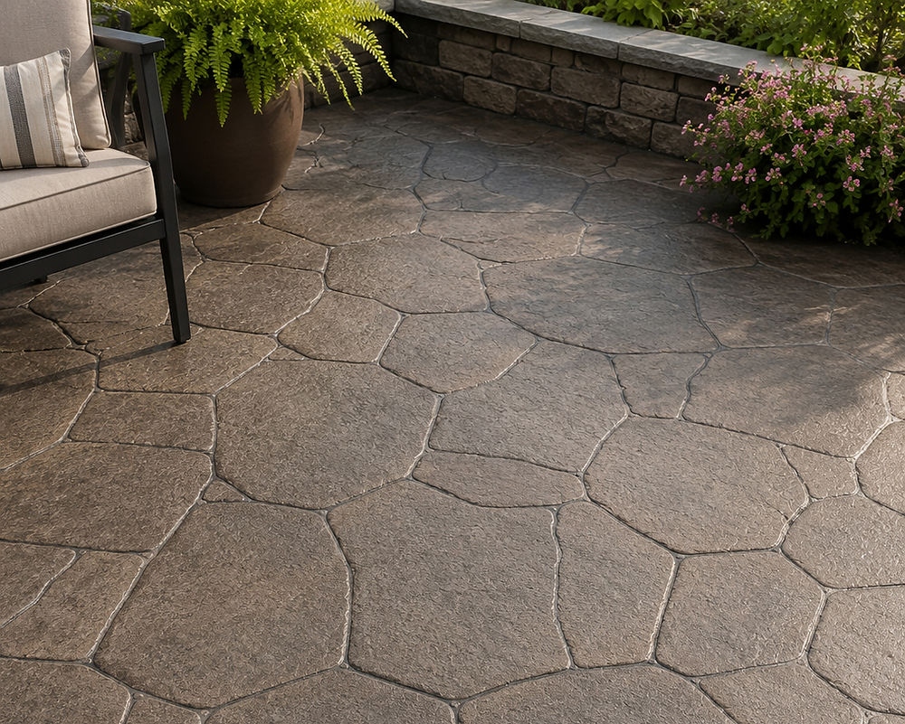 Professional concrete services: Stamped patio floor.