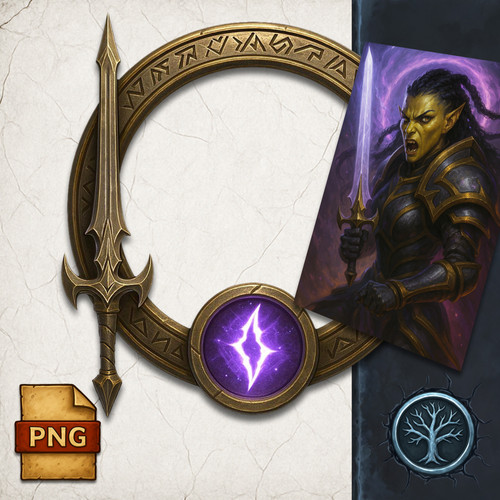 Astral Warrior Token Border – Fantasy RPG Frame for Character Portraits ...
