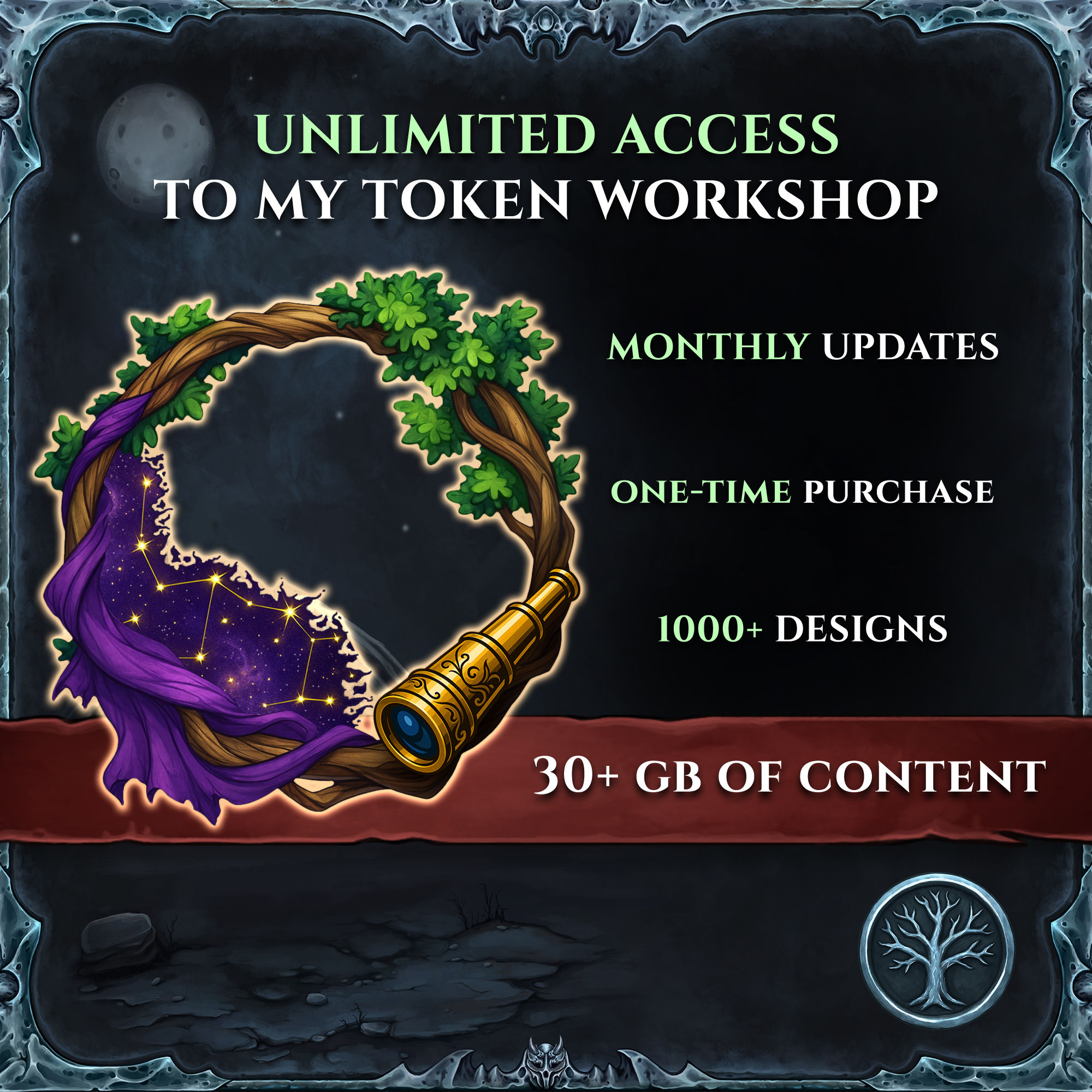 Access my Token Workshop | New DnD token frames added monthly |