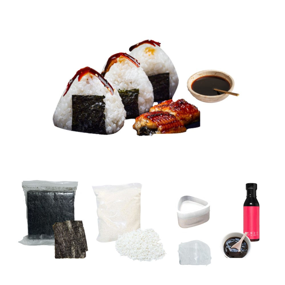 Pack Onigiri 4u Molde | Arroz | Alga Nori | Salsa de Anguila