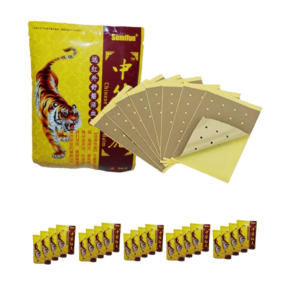 Parches Balsamo Tigre Rojo Chino 20 Pack x8 160u Sumifun