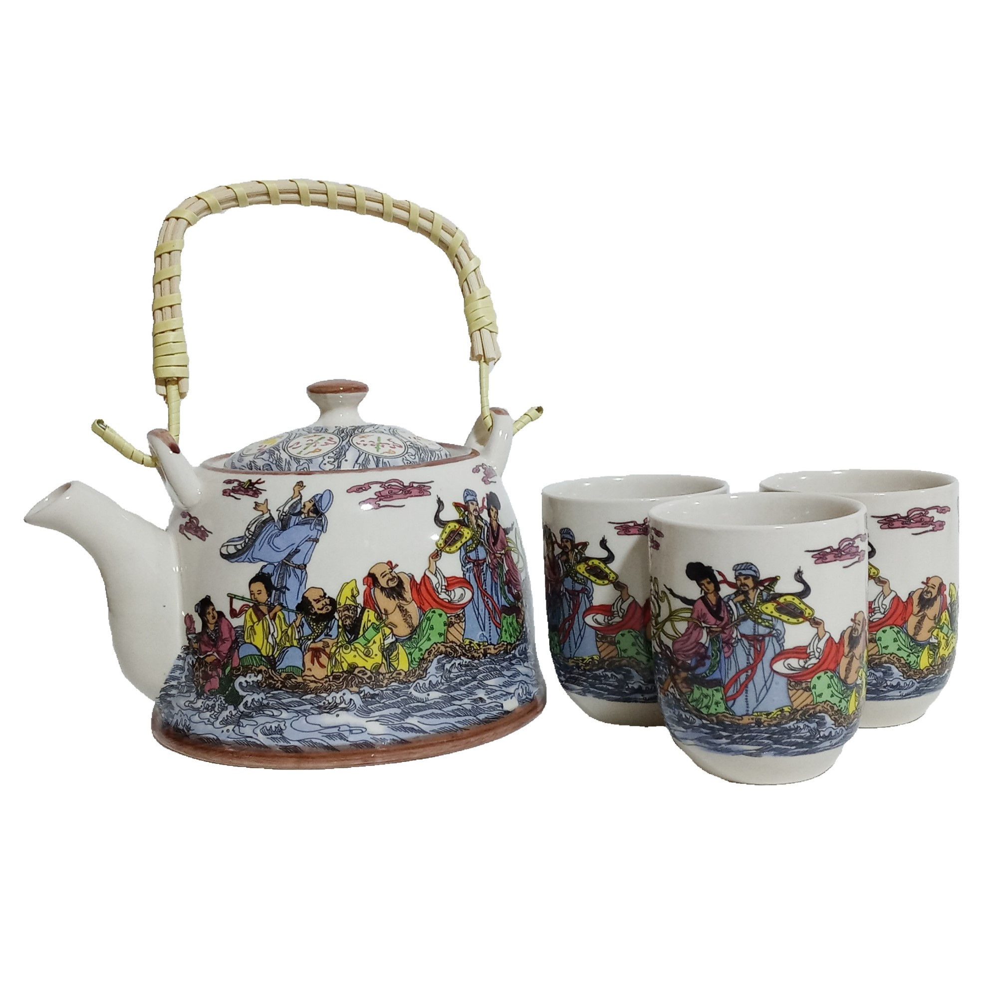 Set Tetera Para Infusion Oriental Con Filtro Dioses Jade Bashosen 4pza