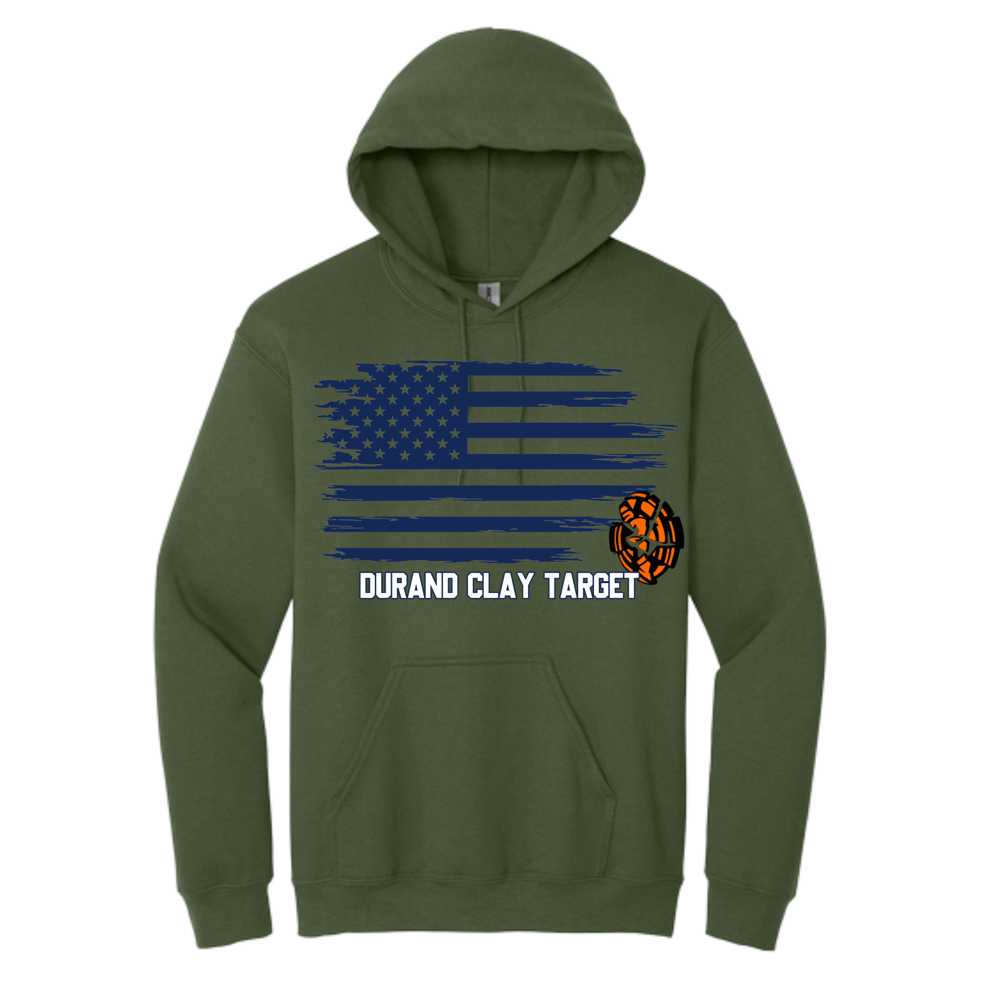 Gildan sweatshirt-Durand Clay Target flag