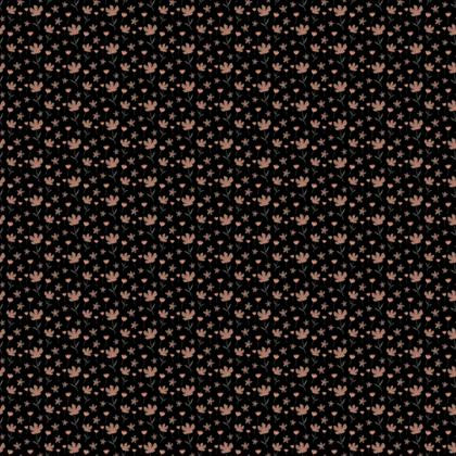 Red Flowers on Black Fabric