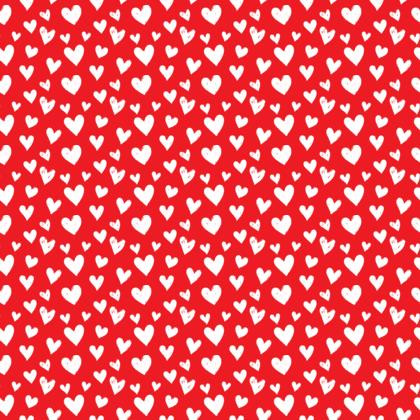 White Heart on Red Fabric
