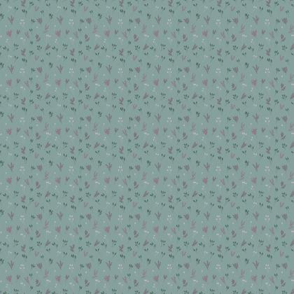 Light Blue Floral Branches Fabric