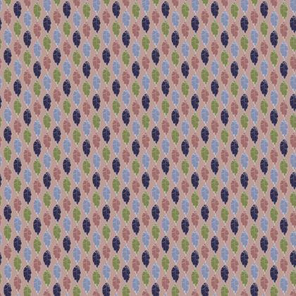 Colourful Leaf Stripe Repeat Fabric