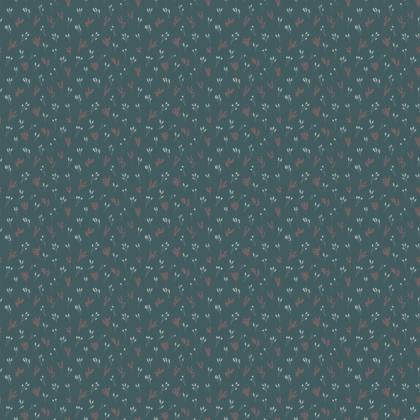 Teal Floral Branches Fabric
