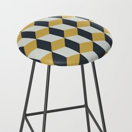 Making Marks Cube Illusion Blue Bar Stool