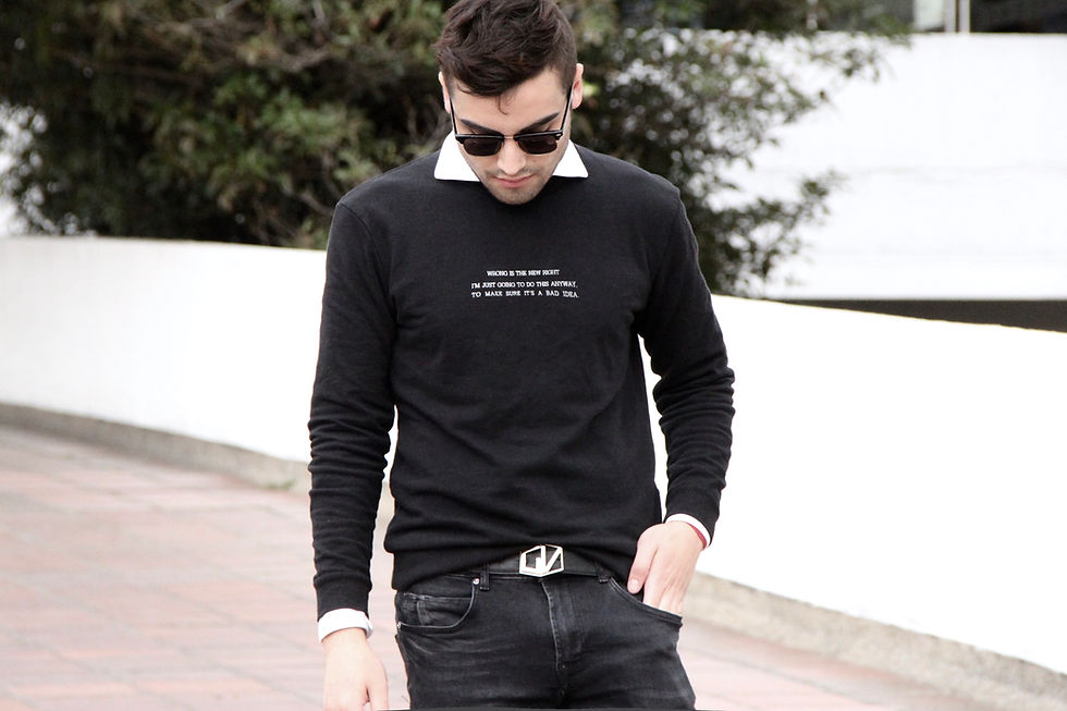 Shirt under sweater