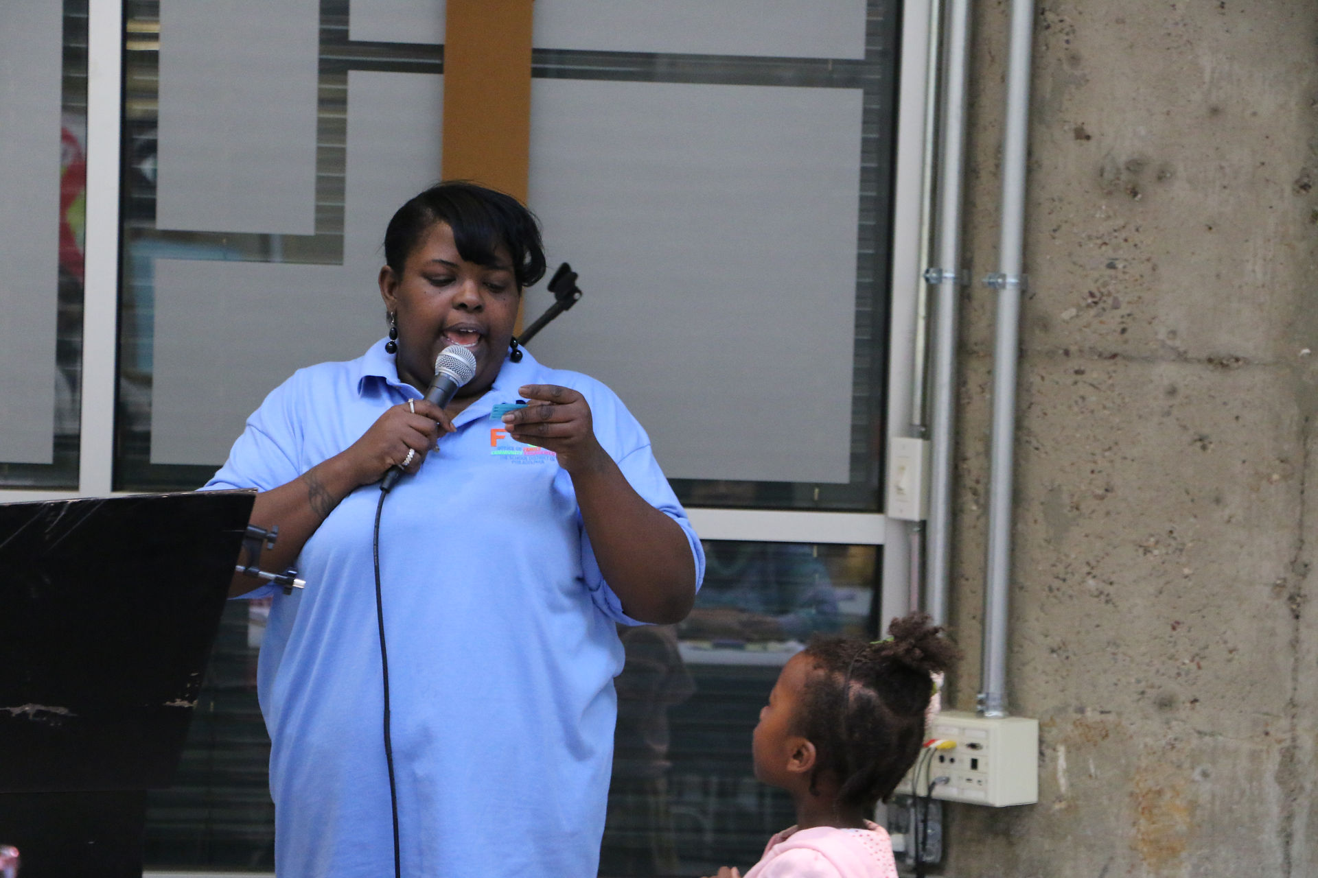 Ms. Armstrong conducts the raffle.