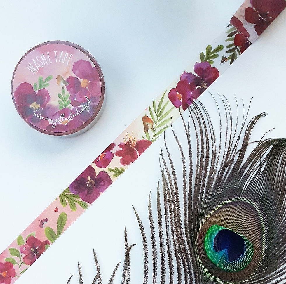 Thumbnail: 'Roze bloemen' Washi tape