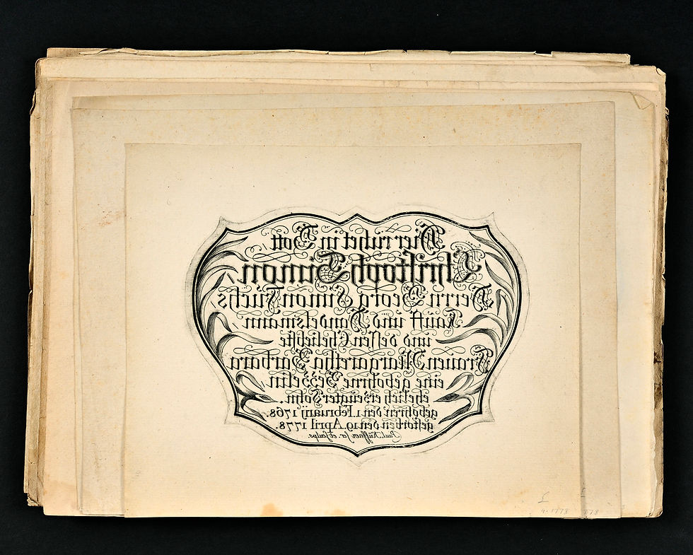 Thumbnail: (Text Engraving) - Paul Küffner (1713-1786):  44 rare text engravings