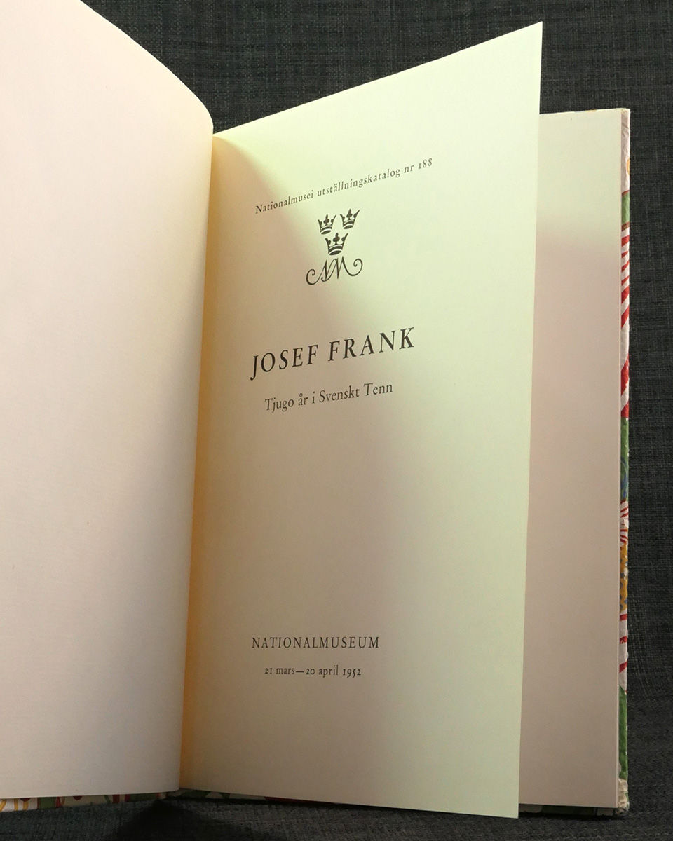 Thumbnail: Josef Frank, Nationalmuseum 1952. Signerad
