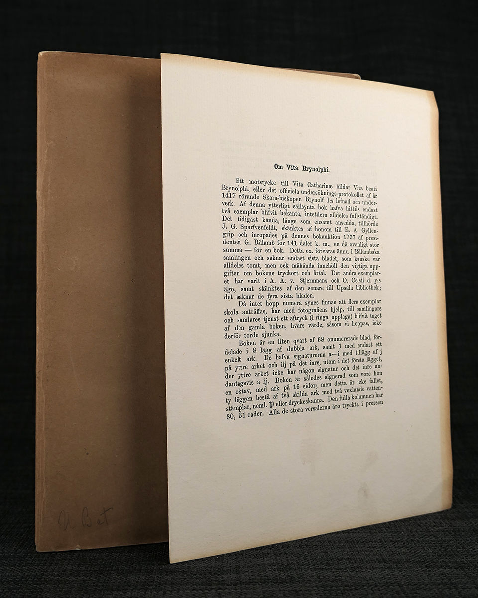 Vita Brynolphi episcopi Scarensis, 1492, Klemmings faksimil