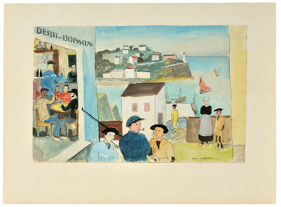 Thumbnail: Arvid Fougstedt: Fiskeby i Bretagne, 1916