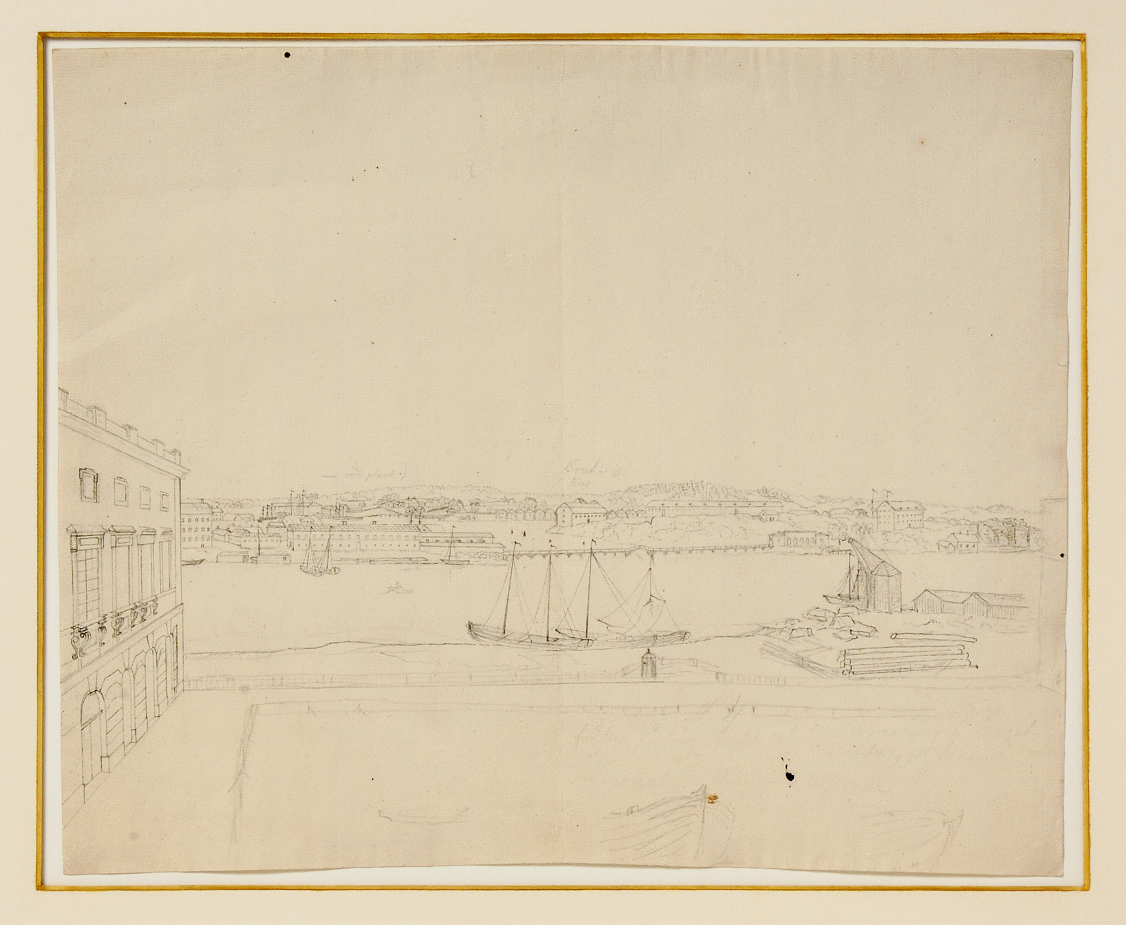 C. J. Linnerhielm: Skeppsholmen sedd från slottet,  "11. apr. 1787, onsdag e.m."